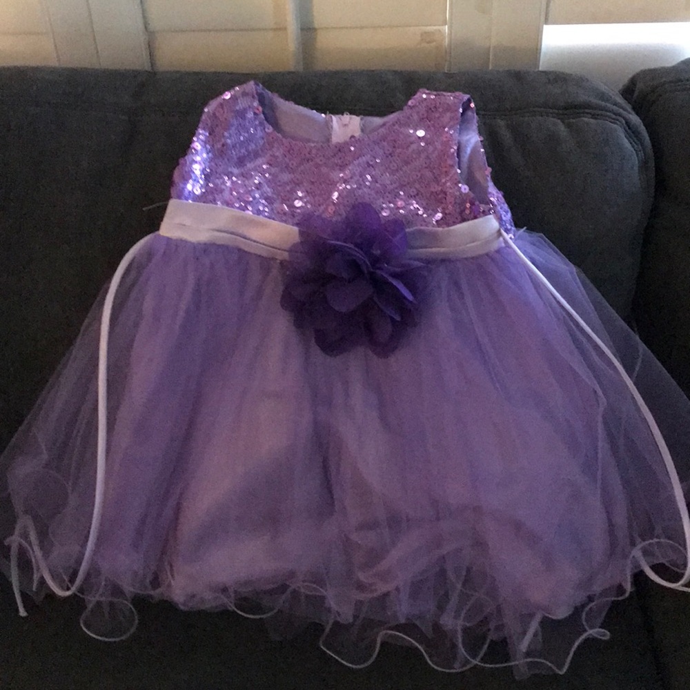 Purple flower girl dress